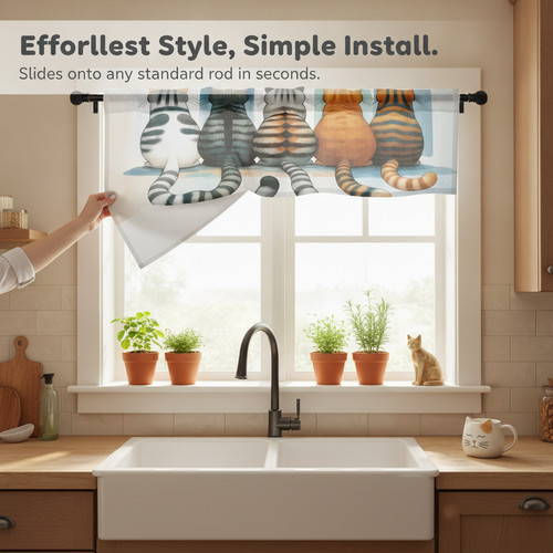 Fenster valance katzenmotiv - fenster,