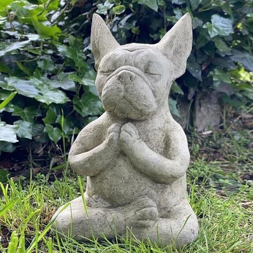 Meditierende bulldogge statue - meditierende,