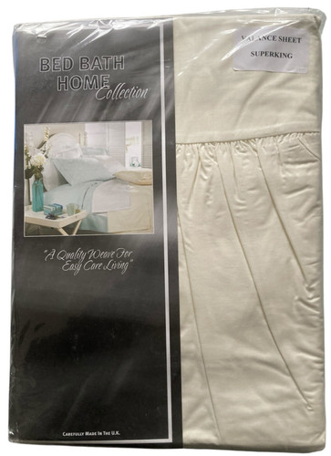 Creme volant laken super king - creme,